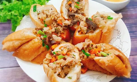 Bánh mì hấp thịt băm đổi món cho bữa sáng