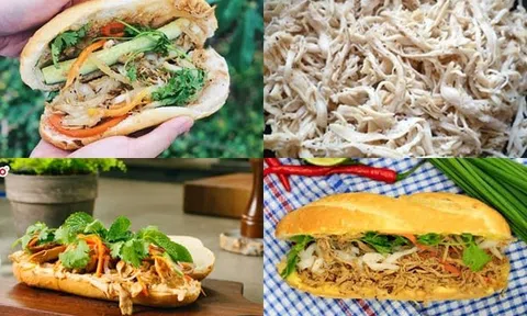 Cách làm bánh mì gà xé đổi vị bữa sáng