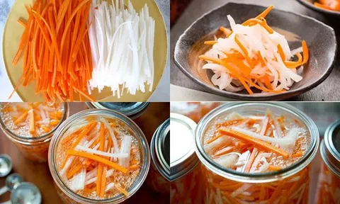 Công thức làm dưa chua cà rốt củ cải trắng giòn ngon bất bại