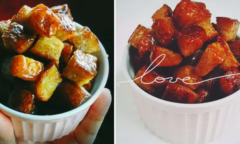 Bánh mì ngào đường caramel giòn rụm cực ngon ăn vặt hay ăn sáng đều hết nấc