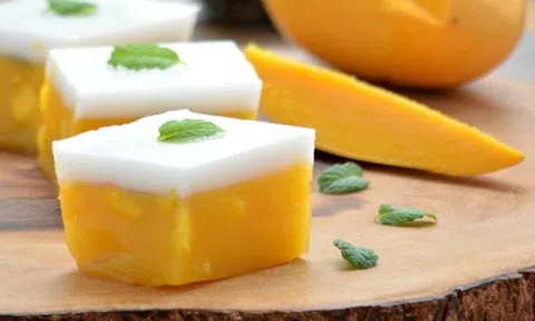 Thạch xoài hai tầng làm cực dễ, ăn cực ngon