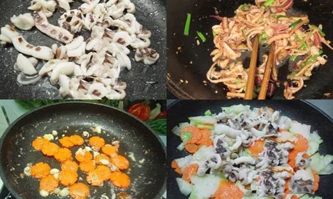 Cách làm mực xào su hào thơm ngon khó cưỡng