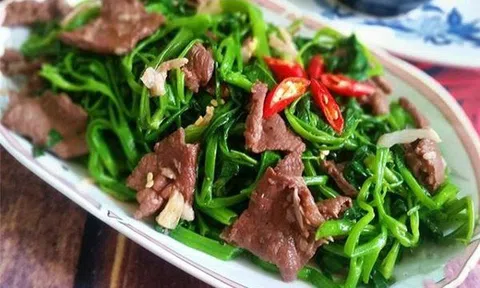 Mẹo làm thịt bò xào rau muống xanh, giòn ngon giữ trọn dinh dưỡng